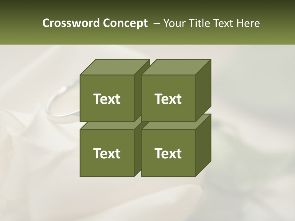 Two Wedding Rings Sitting On Top Of A White Rose PowerPoint Template