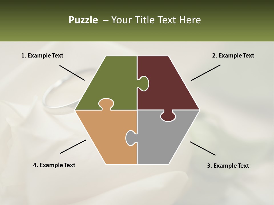 Two Wedding Rings Sitting On Top Of A White Rose PowerPoint Template