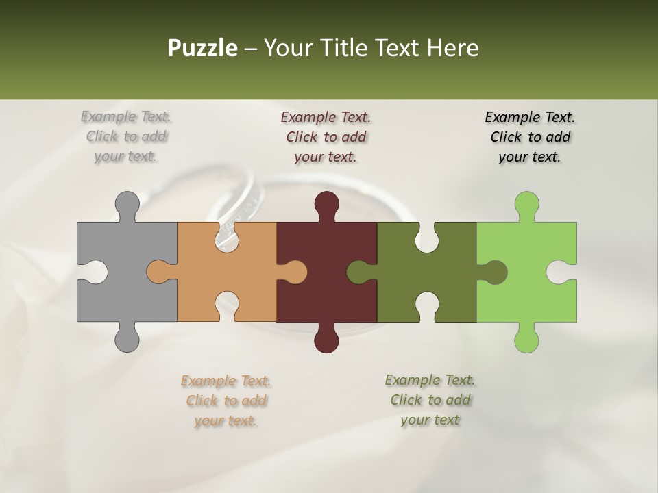 Two Wedding Rings Sitting On Top Of A White Rose PowerPoint Template