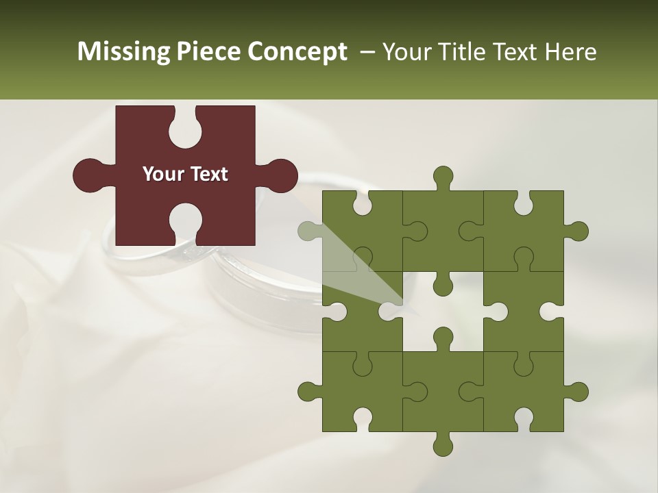 Two Wedding Rings Sitting On Top Of A White Rose PowerPoint Template