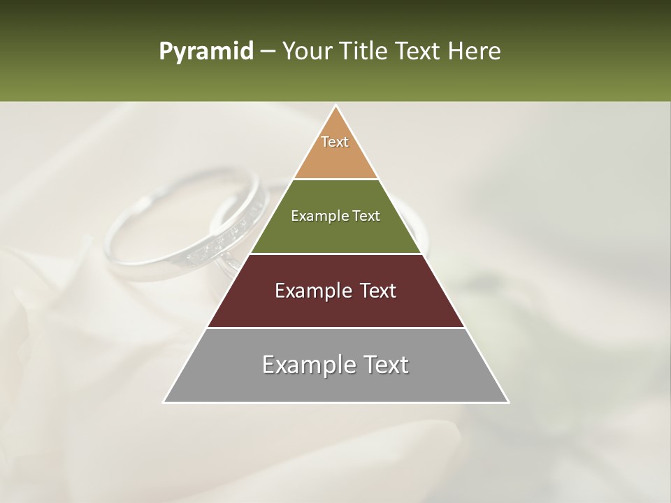 Two Wedding Rings Sitting On Top Of A White Rose PowerPoint Template