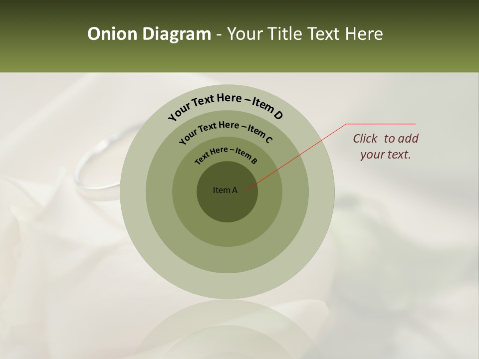 Two Wedding Rings Sitting On Top Of A White Rose PowerPoint Template