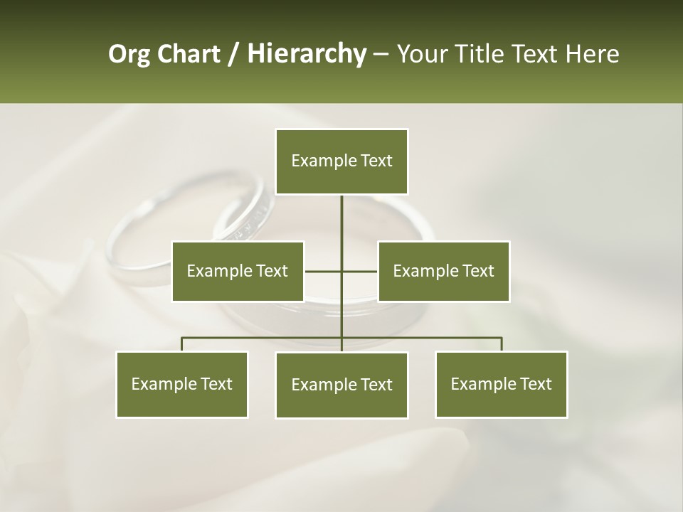 Two Wedding Rings Sitting On Top Of A White Rose PowerPoint Template