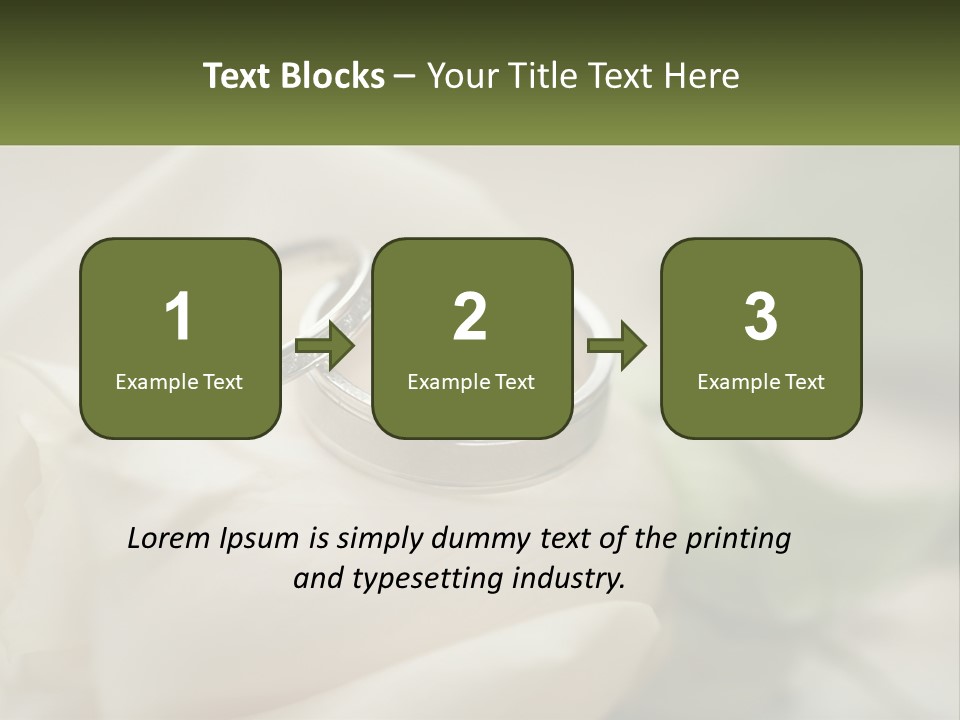 Two Wedding Rings Sitting On Top Of A White Rose PowerPoint Template