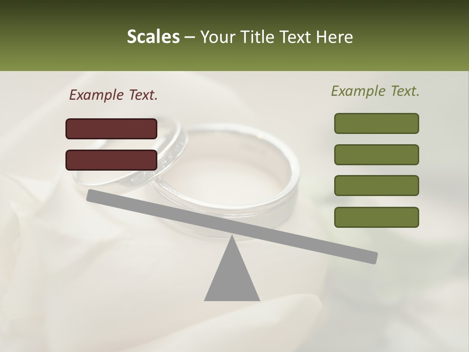 Two Wedding Rings Sitting On Top Of A White Rose PowerPoint Template