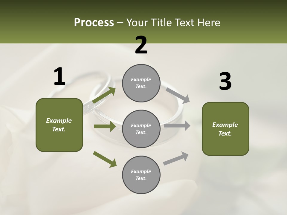 Two Wedding Rings Sitting On Top Of A White Rose PowerPoint Template