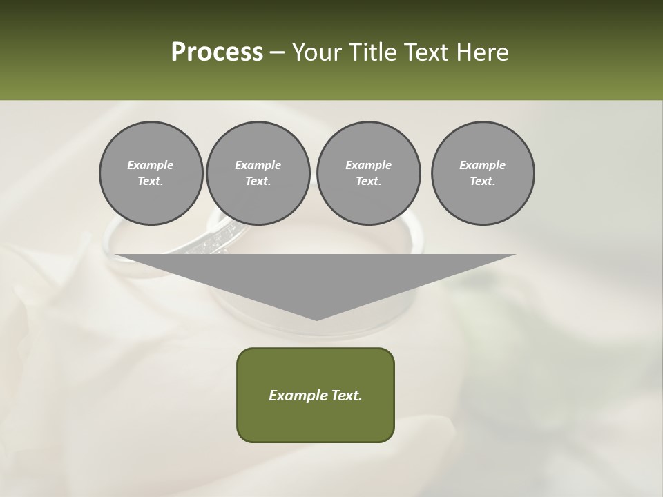 Two Wedding Rings Sitting On Top Of A White Rose PowerPoint Template