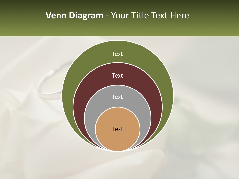 Two Wedding Rings Sitting On Top Of A White Rose PowerPoint Template
