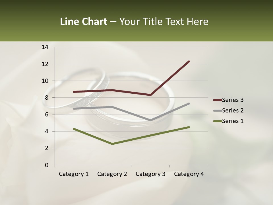 Two Wedding Rings Sitting On Top Of A White Rose PowerPoint Template
