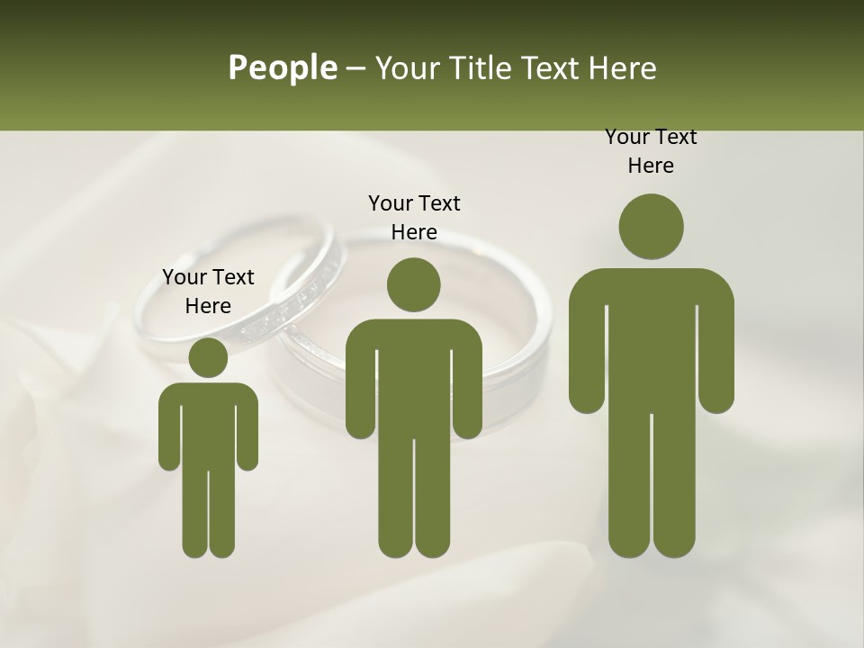 Two Wedding Rings Sitting On Top Of A White Rose PowerPoint Template