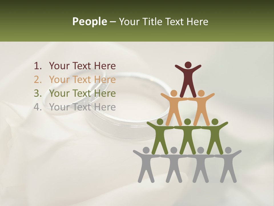 Two Wedding Rings Sitting On Top Of A White Rose PowerPoint Template