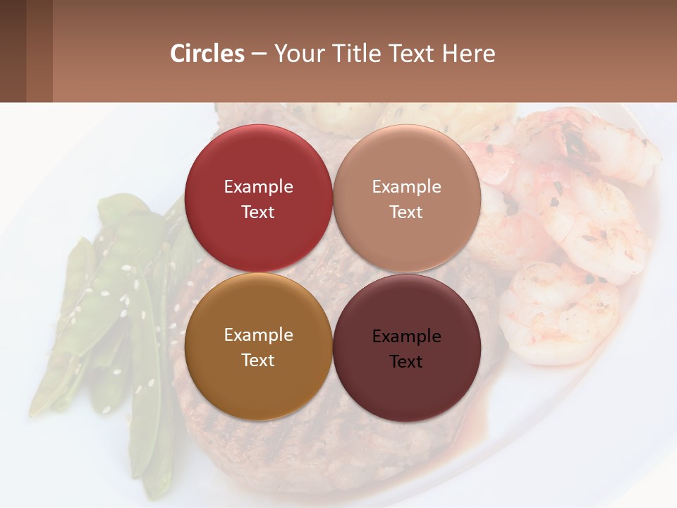 A White Plate Topped With Meat And Shrimp PowerPoint Template