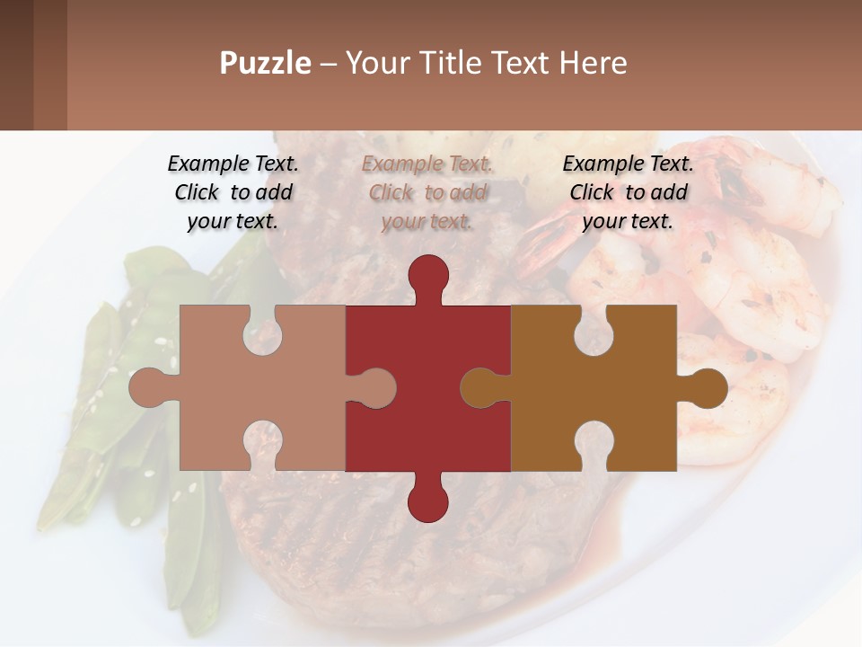 A White Plate Topped With Meat And Shrimp PowerPoint Template
