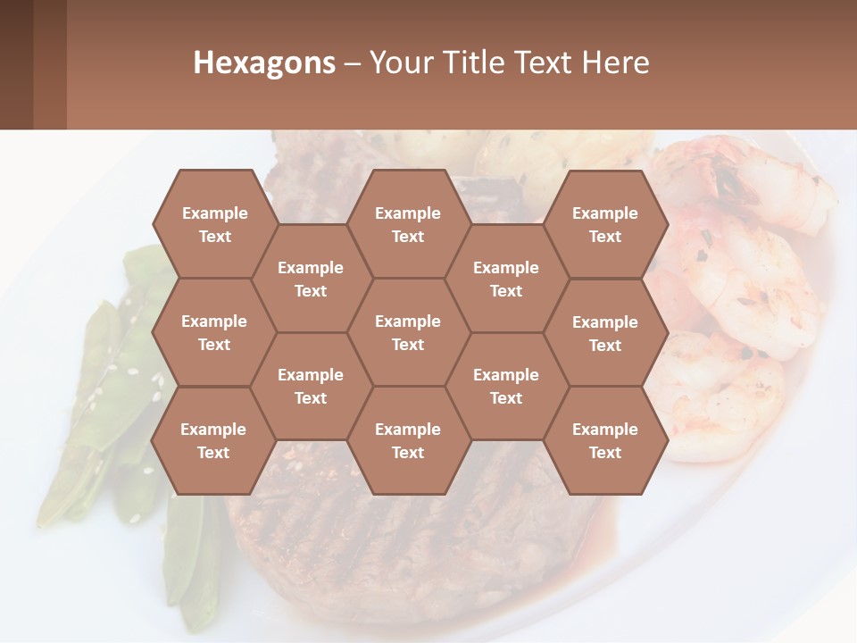 A White Plate Topped With Meat And Shrimp PowerPoint Template