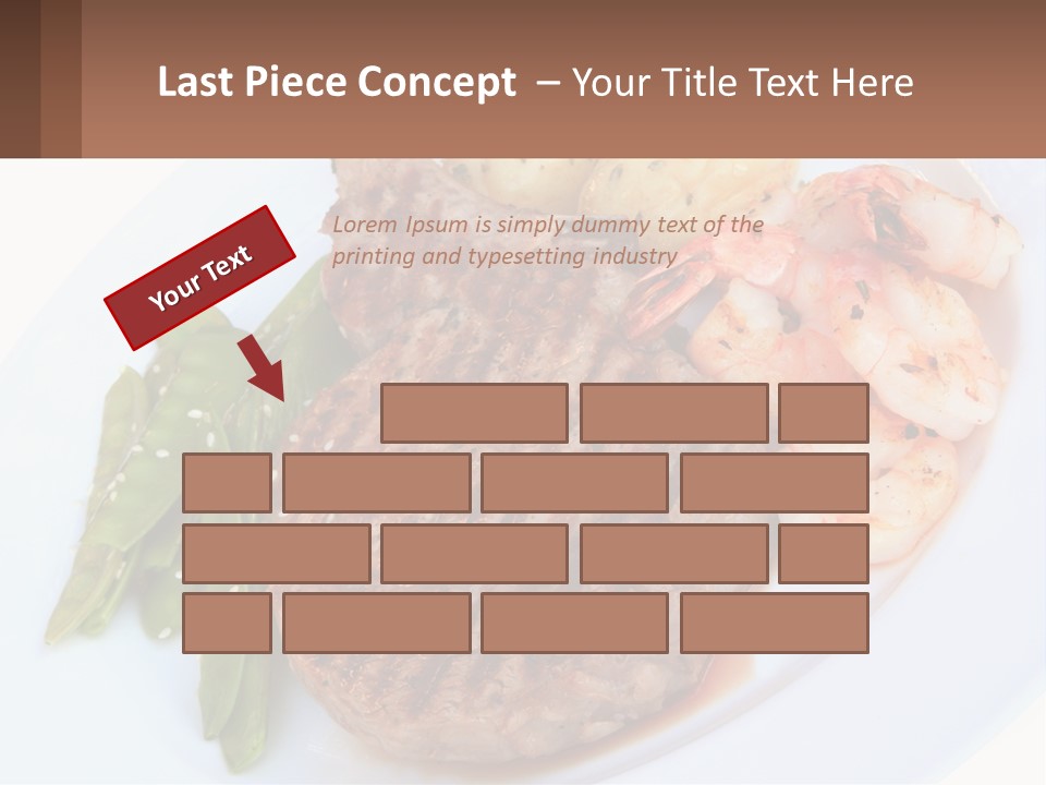 A White Plate Topped With Meat And Shrimp PowerPoint Template