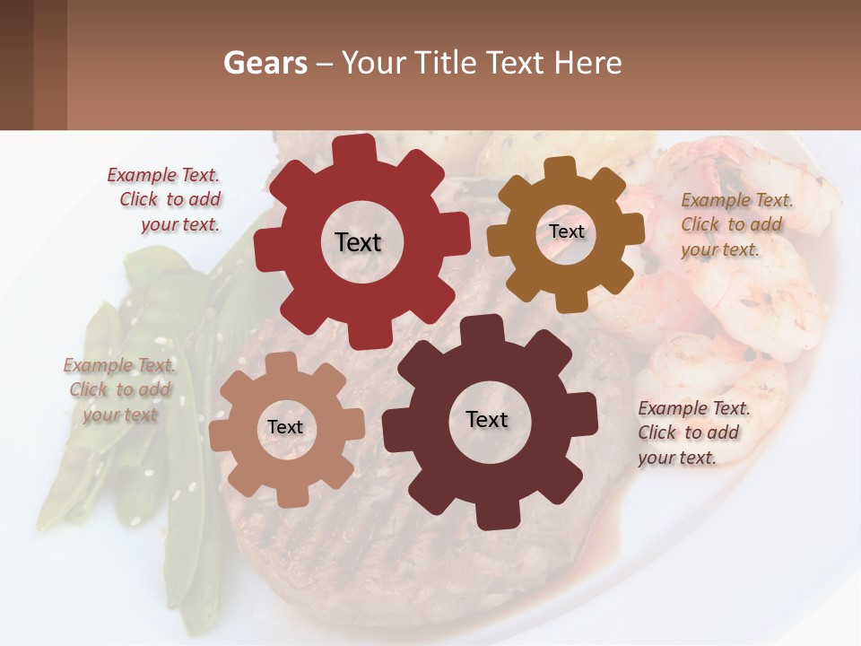 A White Plate Topped With Meat And Shrimp PowerPoint Template