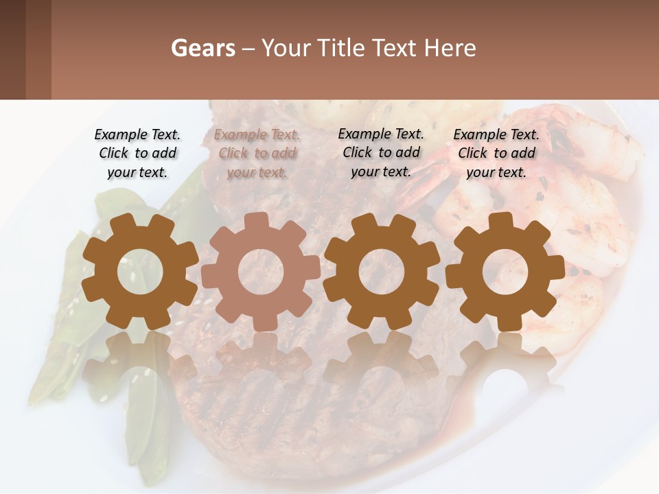 A White Plate Topped With Meat And Shrimp PowerPoint Template