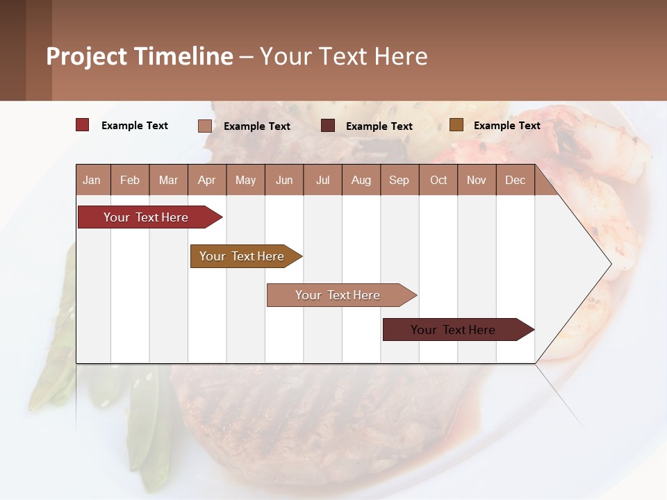 A White Plate Topped With Meat And Shrimp PowerPoint Template