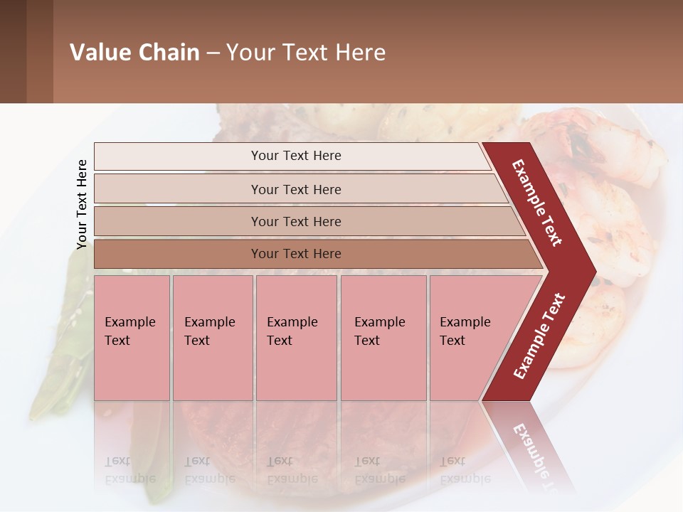 A White Plate Topped With Meat And Shrimp PowerPoint Template