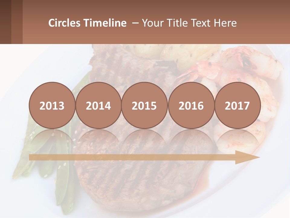 A White Plate Topped With Meat And Shrimp PowerPoint Template