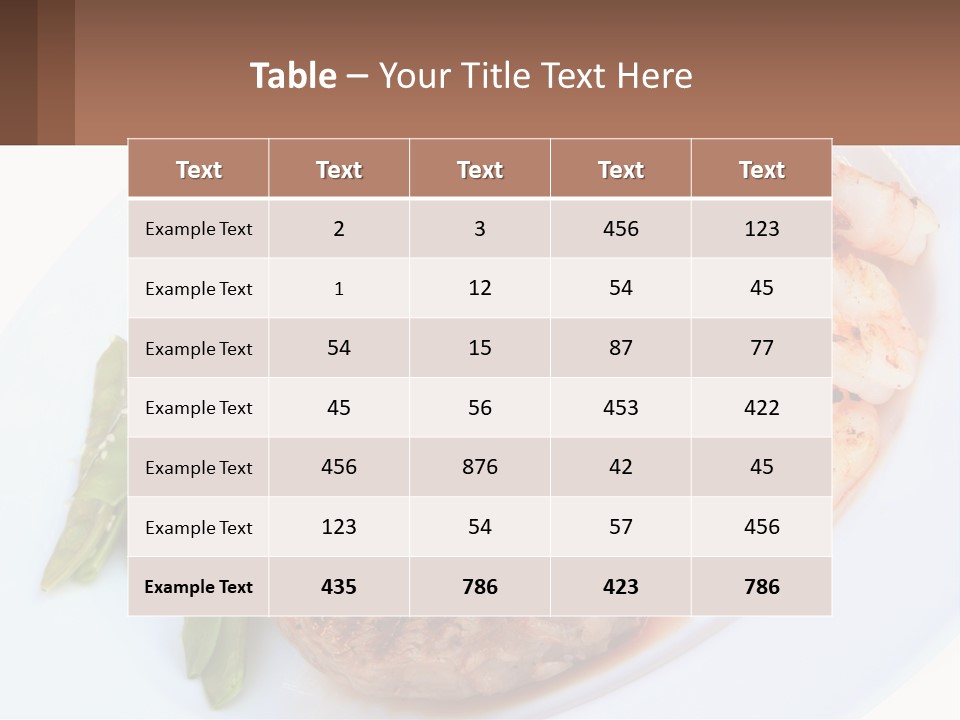 A White Plate Topped With Meat And Shrimp PowerPoint Template