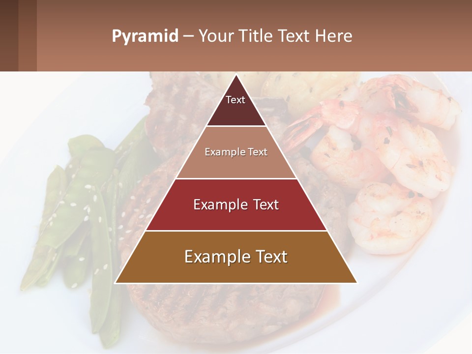 A White Plate Topped With Meat And Shrimp PowerPoint Template