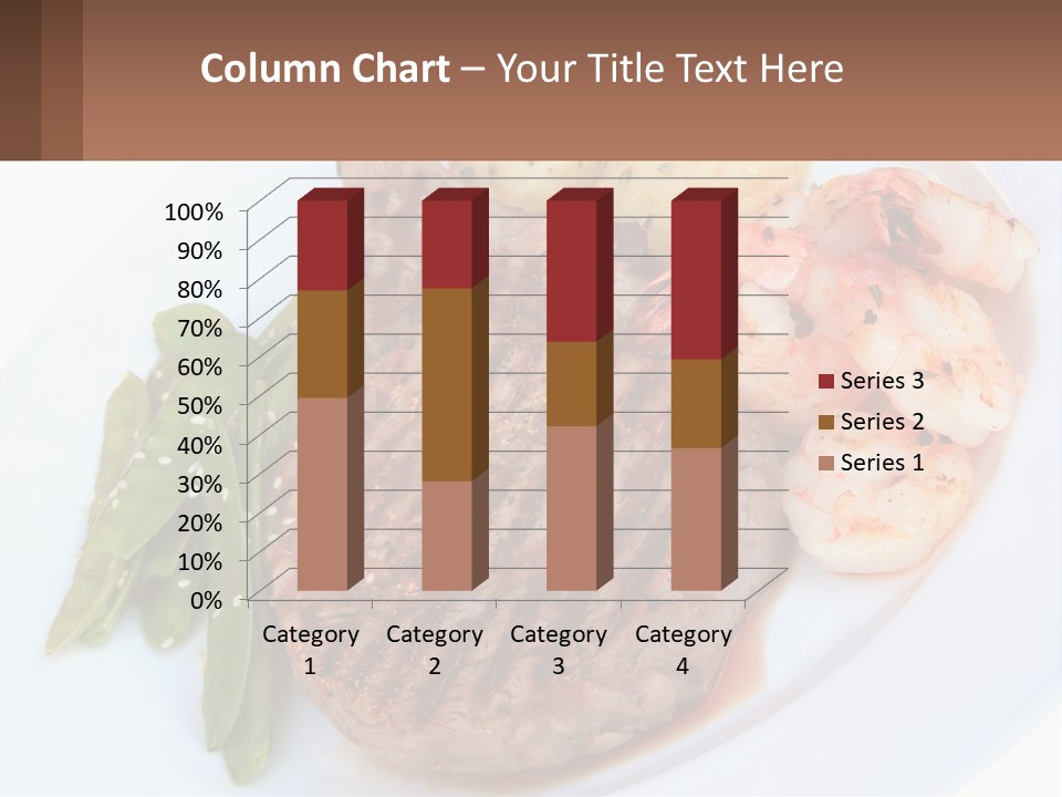 A White Plate Topped With Meat And Shrimp PowerPoint Template