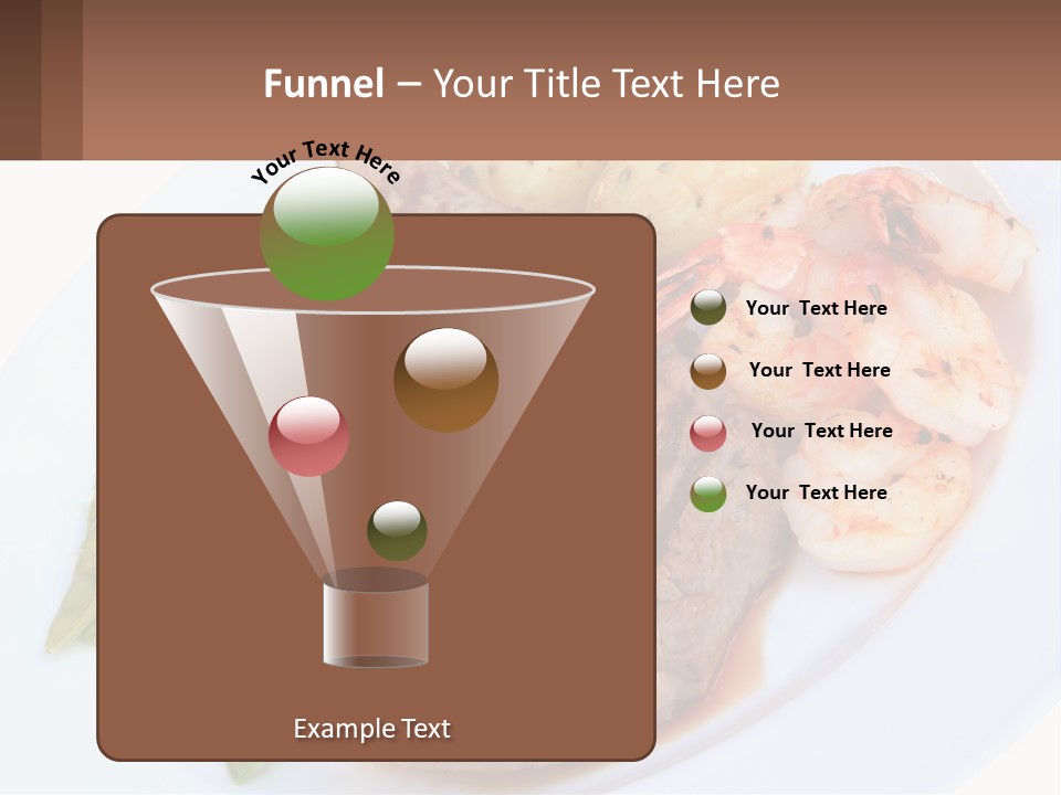 A White Plate Topped With Meat And Shrimp PowerPoint Template