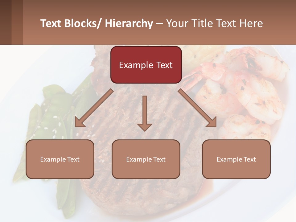 A White Plate Topped With Meat And Shrimp PowerPoint Template