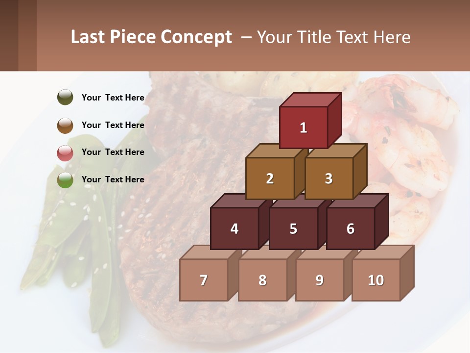 A White Plate Topped With Meat And Shrimp PowerPoint Template