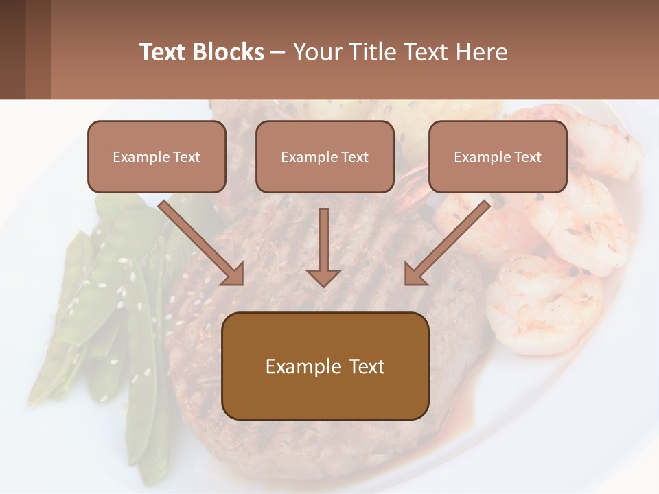 A White Plate Topped With Meat And Shrimp PowerPoint Template