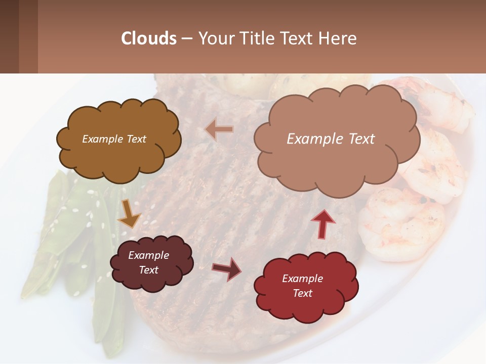 A White Plate Topped With Meat And Shrimp PowerPoint Template