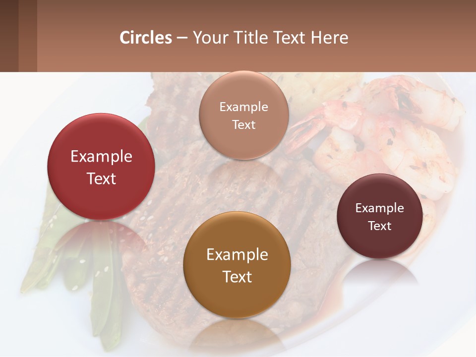 A White Plate Topped With Meat And Shrimp PowerPoint Template