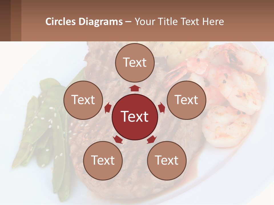 A White Plate Topped With Meat And Shrimp PowerPoint Template
