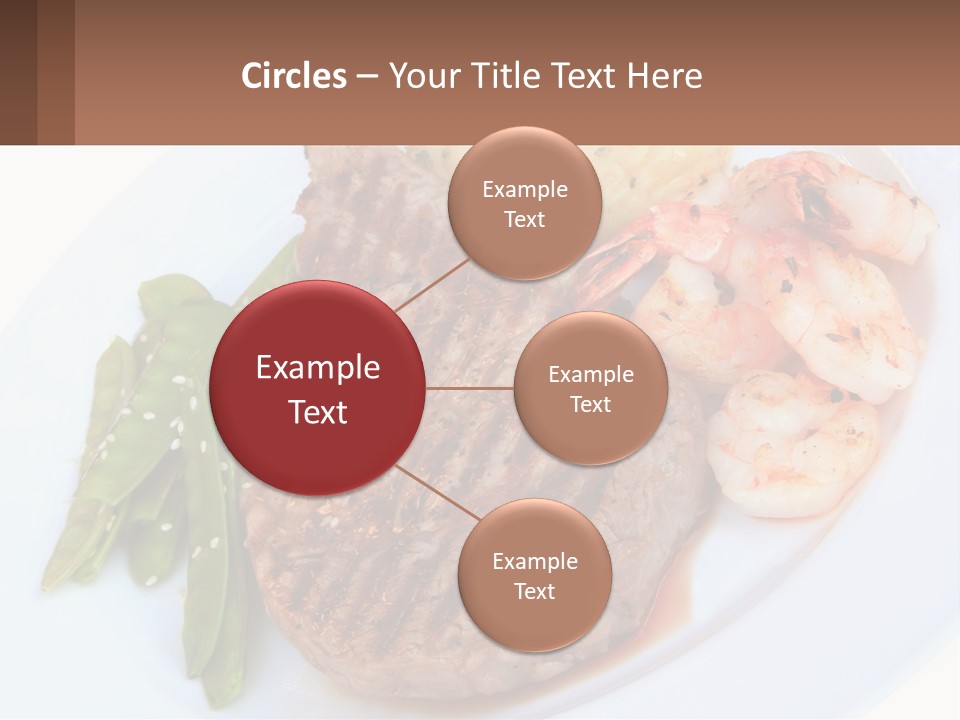 A White Plate Topped With Meat And Shrimp PowerPoint Template