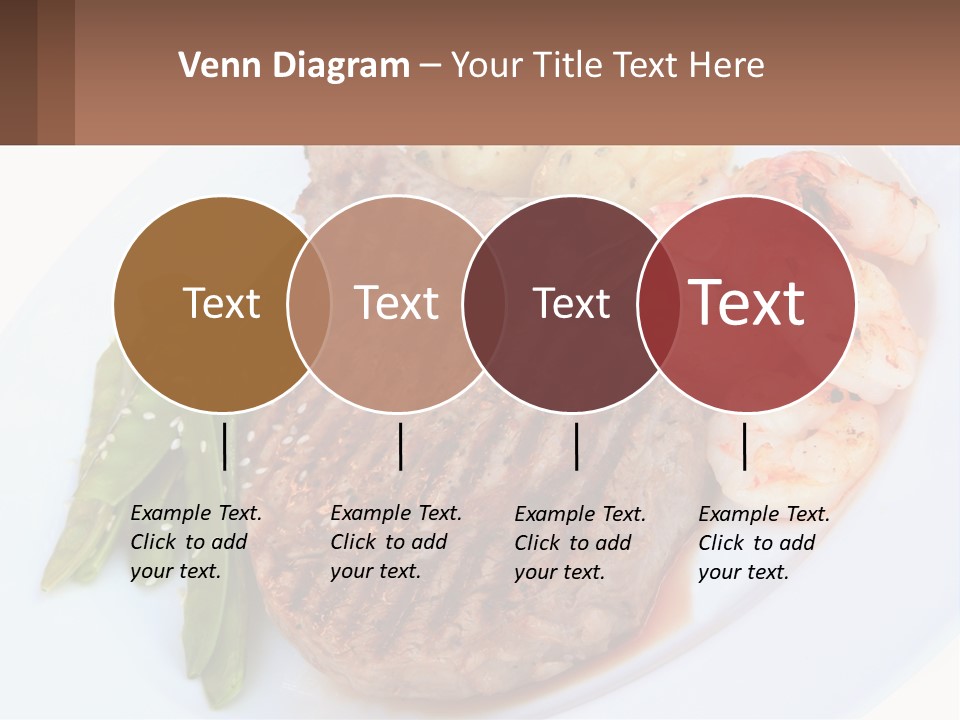 A White Plate Topped With Meat And Shrimp PowerPoint Template