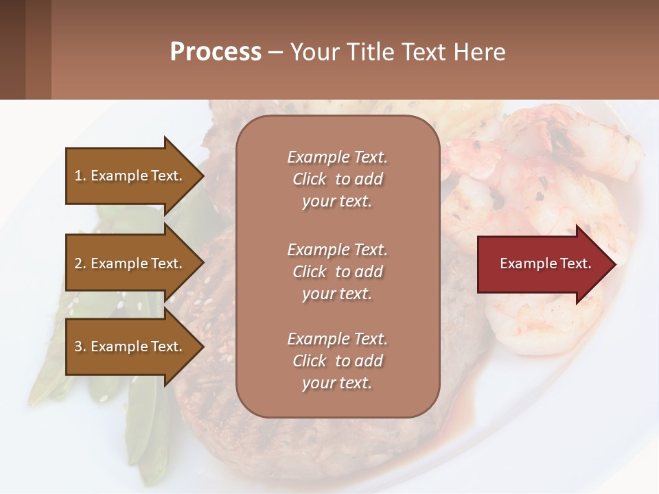 A White Plate Topped With Meat And Shrimp PowerPoint Template