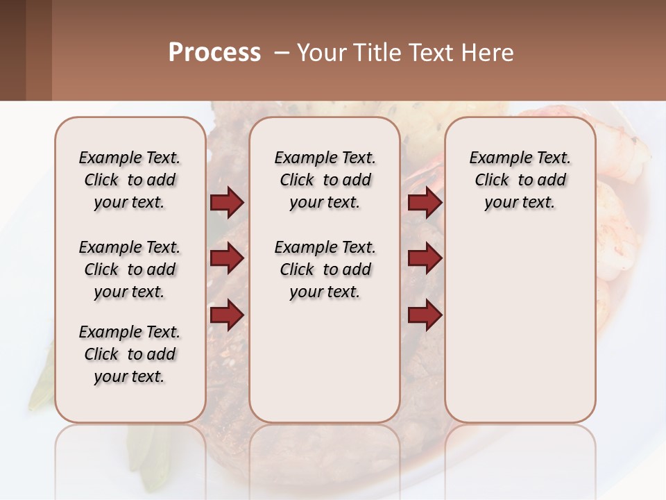A White Plate Topped With Meat And Shrimp PowerPoint Template