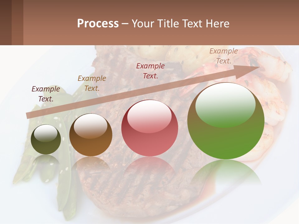 A White Plate Topped With Meat And Shrimp PowerPoint Template