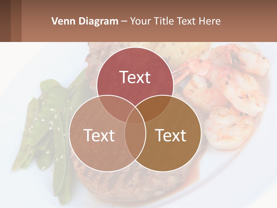 A White Plate Topped With Meat And Shrimp PowerPoint Template