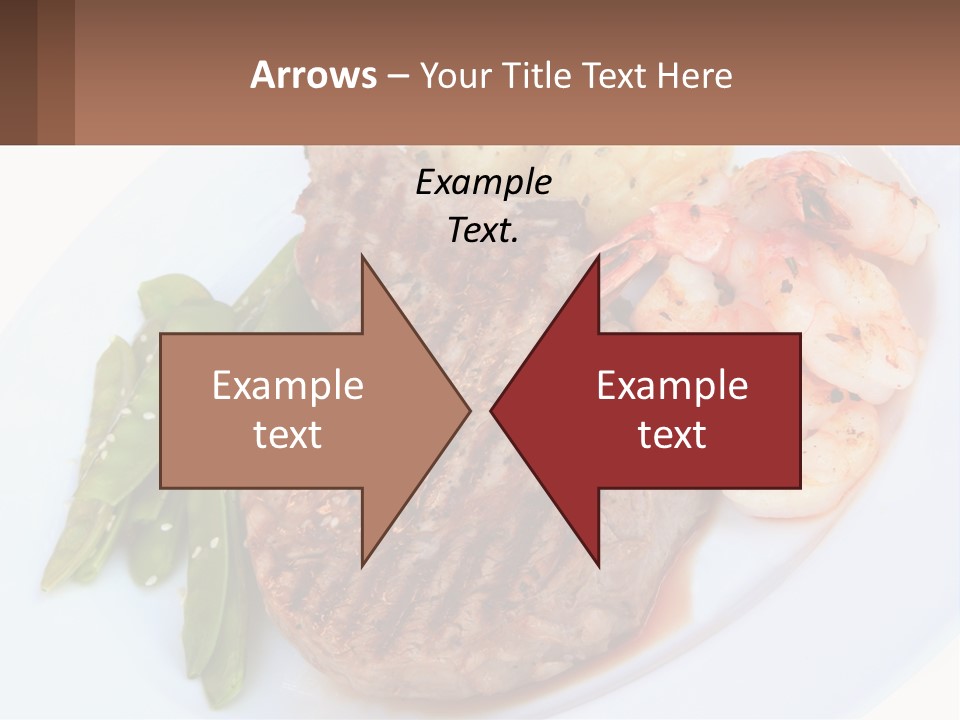 A White Plate Topped With Meat And Shrimp PowerPoint Template