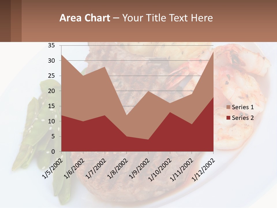 A White Plate Topped With Meat And Shrimp PowerPoint Template
