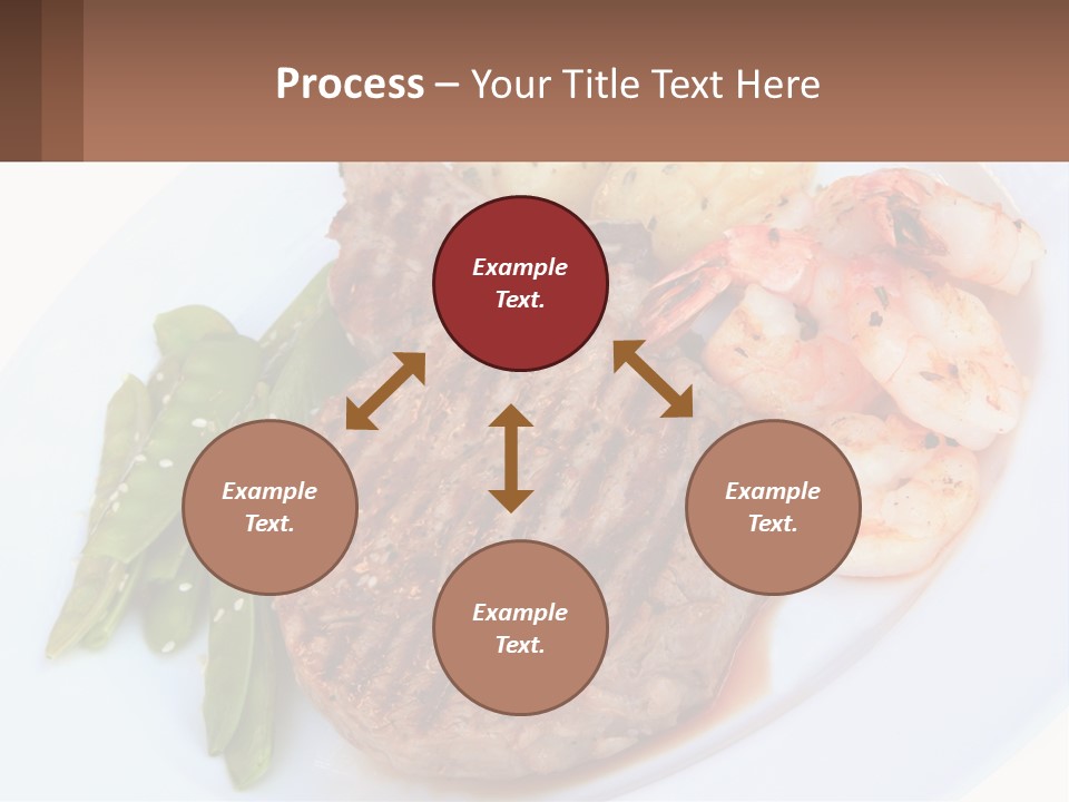 A White Plate Topped With Meat And Shrimp PowerPoint Template