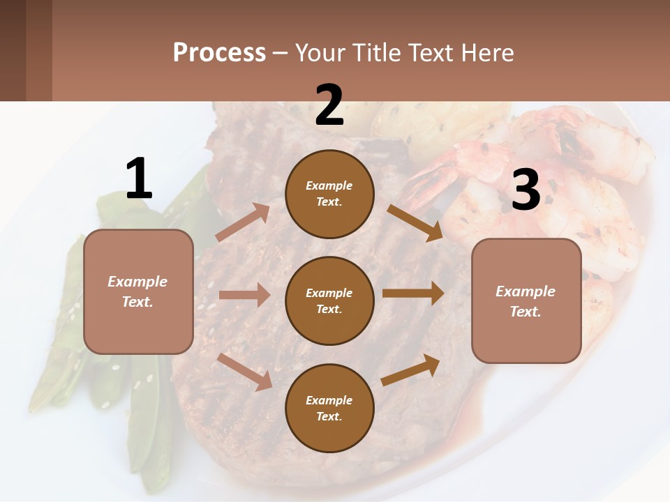 A White Plate Topped With Meat And Shrimp PowerPoint Template