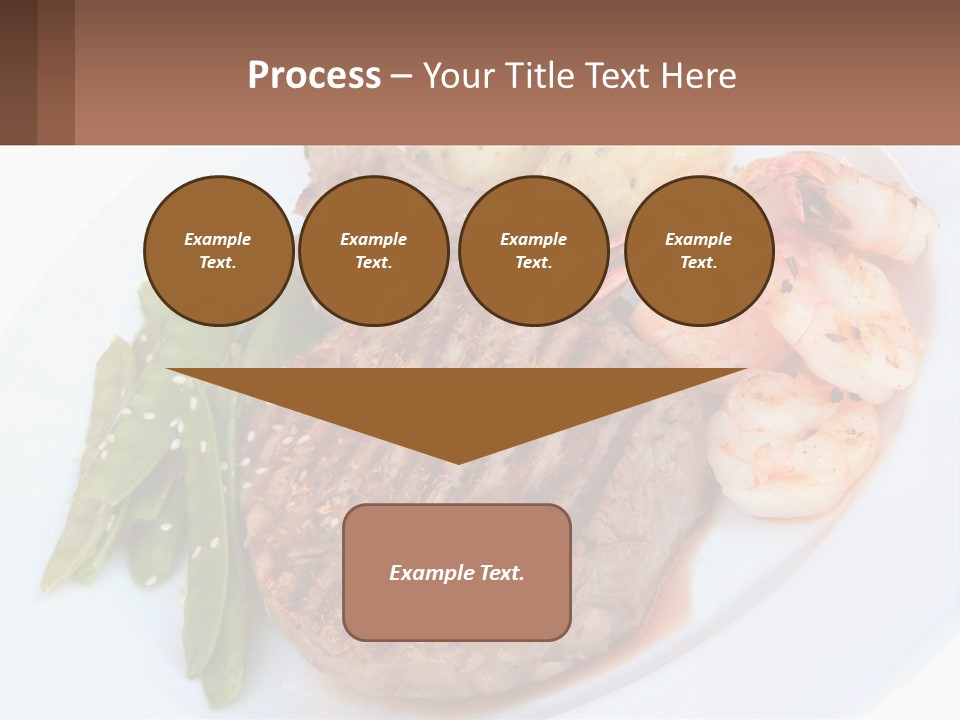 A White Plate Topped With Meat And Shrimp PowerPoint Template