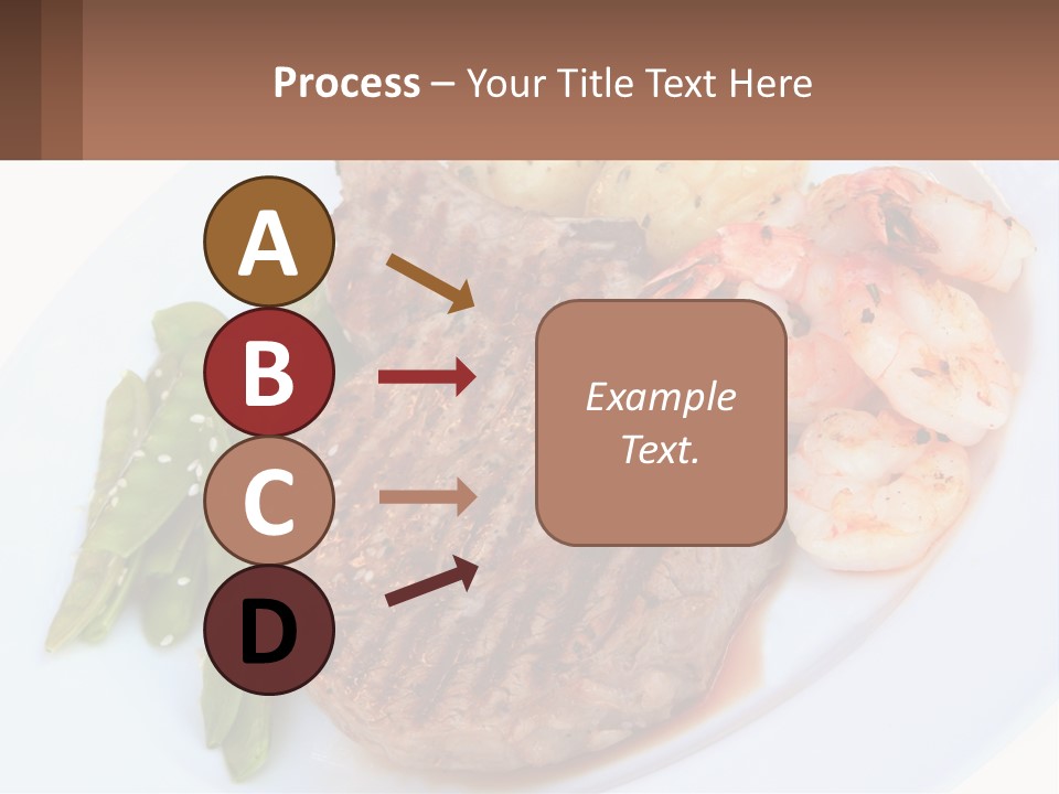 A White Plate Topped With Meat And Shrimp PowerPoint Template