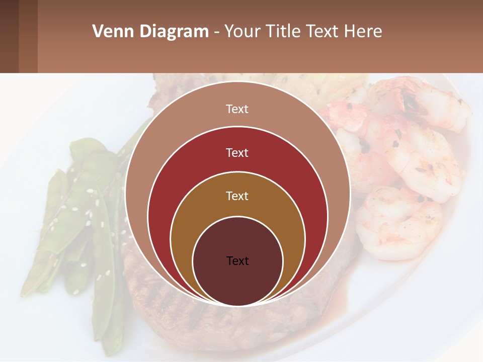 A White Plate Topped With Meat And Shrimp PowerPoint Template