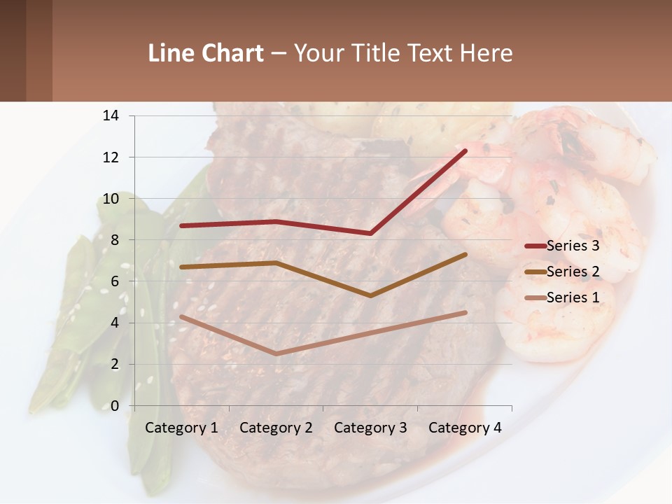 A White Plate Topped With Meat And Shrimp PowerPoint Template