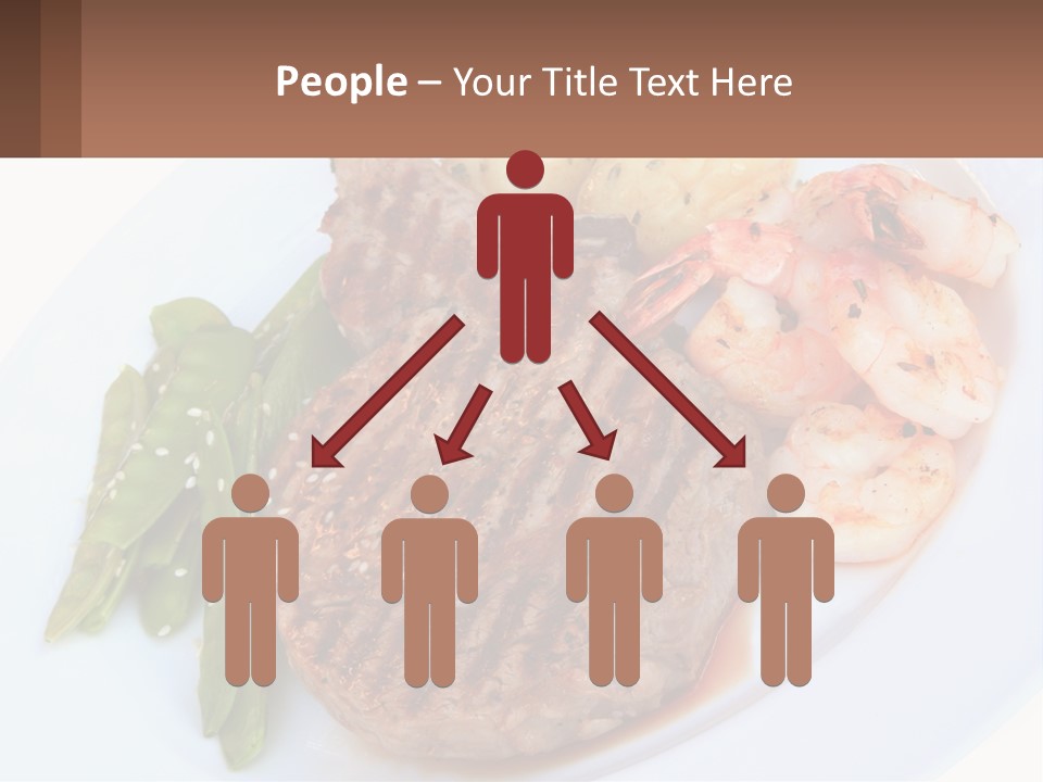 A White Plate Topped With Meat And Shrimp PowerPoint Template