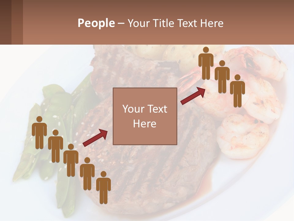 A White Plate Topped With Meat And Shrimp PowerPoint Template
